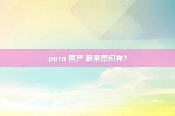 porn 国产 蔚来奈何样?