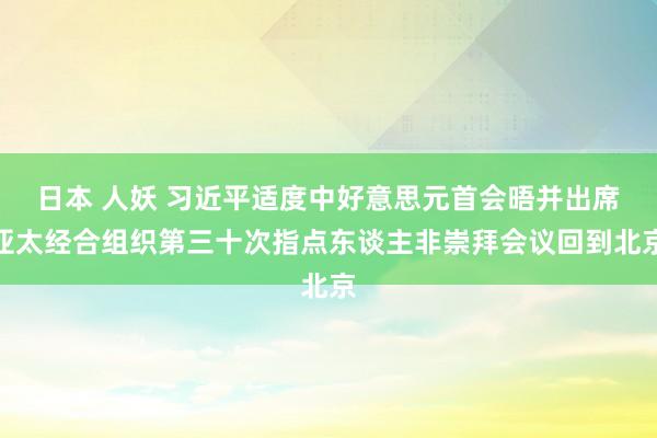 日本 人妖 习近平适度中好意思元首会晤并出席亚太经合组织第三十次指点东谈主非崇拜会议回到北京